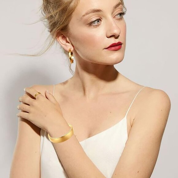 14K Gold Bracelets for Women Adjustable Slider Bracelet Bangle Bracelets for Wom - Picture 2 of 7